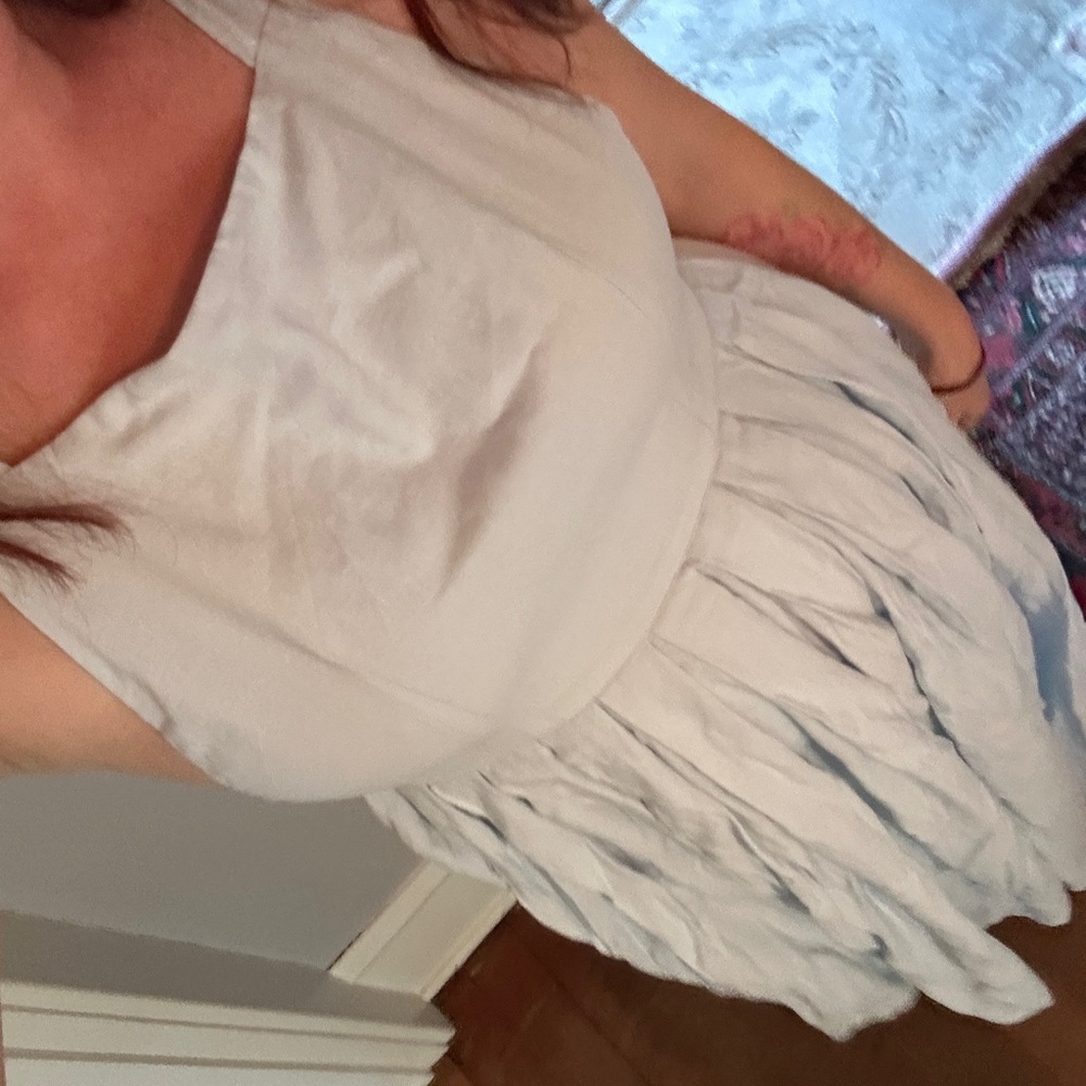 Lelasilk Pale Aqua full linen Maxi Dress - Picture 8 of 9